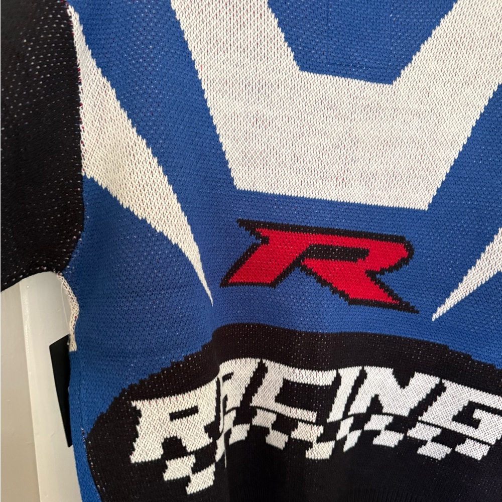 Copper Rivet Men's Racing Blue Zip-Up Knit Sweater, Size Small - Picture 9 of 9